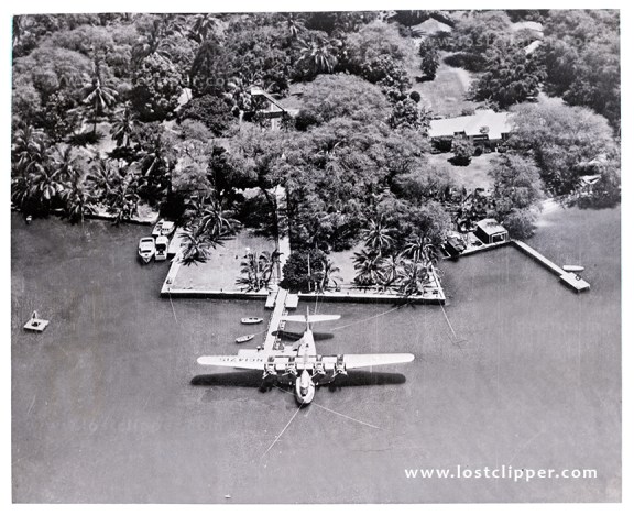 Philippine Clipper NC 14715 birthed at the Pan Am Hawaii Dock